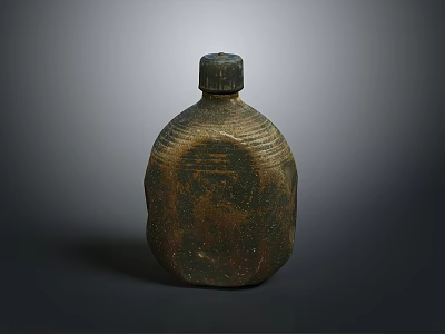 Vintage Metal Flask With Rustic Texture And Antique Design For Daily Use 3d model