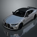 Silver Sports Coupe With Black Roof Rear Spoiler And Aerodynamic Design Features