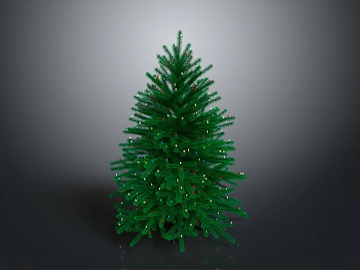 Green Artificial Christmas Tree With Small Lights For Home Living Decoration 3d model