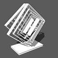 Modern Abstract Sculpture With Angular Interlocking White Beams And Geometric Design 3d model