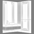 Modern Bathroom Sink Vanity With Wooden Cabinet White Countertop And Gold Hardware