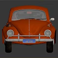 Red Classic Volkswagen Beetle Car with Shiny Exterior and Vintage Design