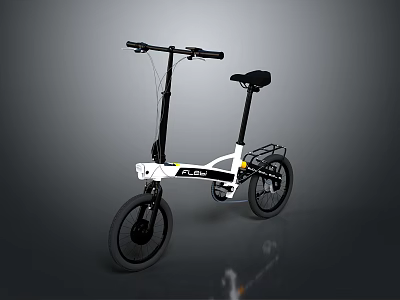 Foldable Black And White Bicycle With Modern Sleek Design Lightweight Frame And Portable Wheels 3d model