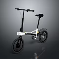 Foldable Black And White Bicycle With Modern Sleek Design Lightweight Frame And Portable Wheels 3d model