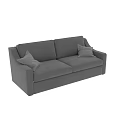 Light Gray Two Seater Sofa With Throw Pillows Modern Living Room Design 3d model