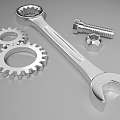 wrench gear screw metal tool 3d model