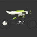 Futuristic White and Green Motorcycle With Modern Frame Sleek Body and Concept Design