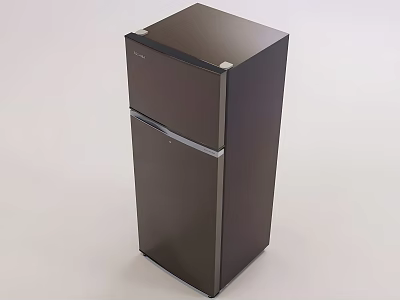 Black Double Door Refrigerator With Modern Sleek Surface And Compact Design 3d model