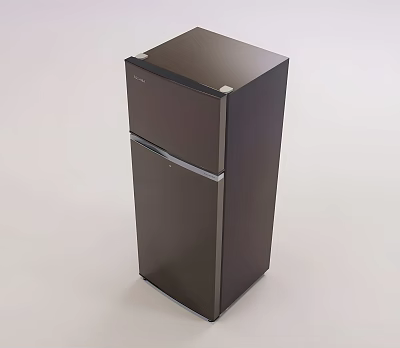 Black Double Door Refrigerator With Modern Sleek Surface And Compact Design 3d model