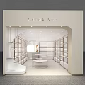 Caline Nuu Mall Store Interior With White Shelves Display Tables And Modern Retail Design