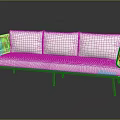 Modern Style Sofa Design With Rattan Armrests White Cushions And Metal Legs