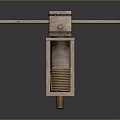 Industrial Equipment With Wooden Construction Cross Beams Rope System And Manual Operation
