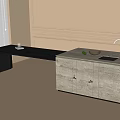 Modern island table 3d model