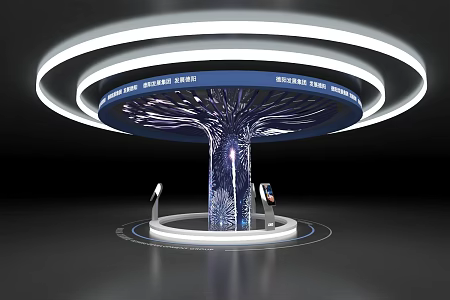 Baizhu landscape column device exhibition hall product cabinet beautiful Chen equipment 3d model