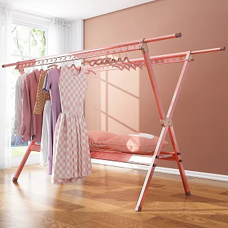 Clothes Drying Rack Pillow 3d model