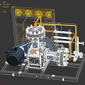 Industrial Equipment Featuring Metal Frame Mechanical Components And Electric Motor