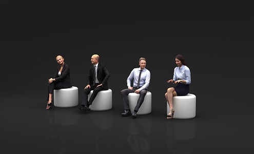 People sitting posture people sitting posture business attire meeting person 3d model