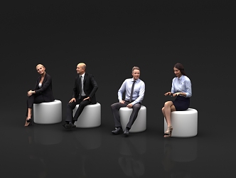 People sitting posture people sitting posture business attire meeting person 3d model