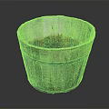 Rustic Wooden Bucket With Striped Design For Home Decor And Storage