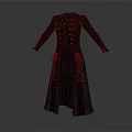 Gray Long Double Breasted Coat With Decorative Laces And Elegant Vintage Style