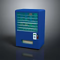Blue Vending Machine With Transparent Compartments Control Panel And Dispensing Slot 3d model