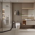 01 Toilet Modern Toilet Towel Rack Toiletries 3d model