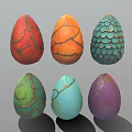 Colorful Decorative Eggs With Unique Scales Stripes Crackle And Metallic Patterns