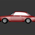 Red Vintage Sports Car With Shiny Body Classic Headlights And Silver Wheels