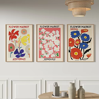 Modern Simple Nordic Art Decorative Painting 3d model