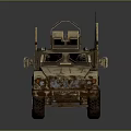 Tactical Military Armored Vehicle With Muddy Exterior Heavy Armor And Off Road Tires