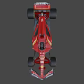 Red Ferrari F1 Racing Car With Sponsor Logos And Pirelli Tires