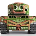 Modern Military Vehicle Tank With Camouflage Pattern Tracks And Cannon Design