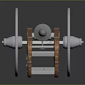 Ancient Cannon Weapon With Metal Barrel Wooden Carriage And Spoked Wheels