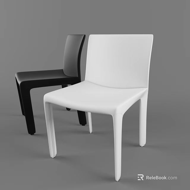 Modern White And Black Office Chair With Sleek Minimalist Design For Workspace 3d model 