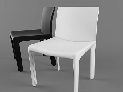 Modern White And Black Office Chair With Sleek Minimalist Design For Workspace 3d model