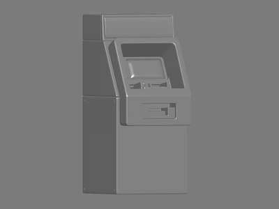 Modern ATM Machine Design With Screen And Cash Dispenser 3d model