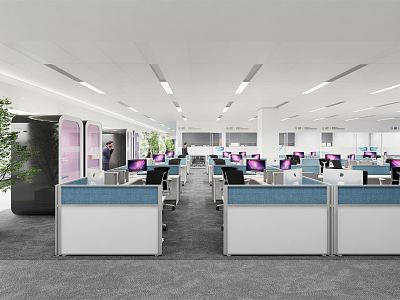 modern public office area open public office area corridor aisle leisure activity leisure space model