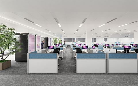 modern public office area open public office area corridor aisle leisure activity leisure space 3d model