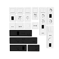 Modern Switch Panels With Various Designs Buttons Knobs And Sockets 3d model