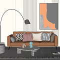 Modern Sofa Coffee Table Combination Leather Sofa Coffee Table Combination 3d model