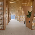 modern library reading room 3d model