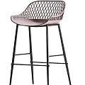 Modern Stylish Bar Stools With Metal Frames And Various Seat Designs 3d model