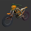 Orange Off Road Motorcycle With Modern Futuristic Design Large Tires And Black Accents
