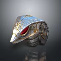 Reptile Head 3D Model With Metallic Scales Red Eyes And Intricate Design