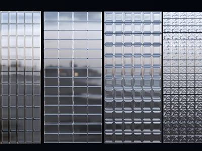 Textured Glass Wall Panels With Various Patterns And Modern Design Elements 3d model