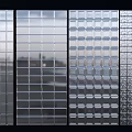 Textured Glass Wall Panels With Various Patterns And Modern Design Elements 3d model