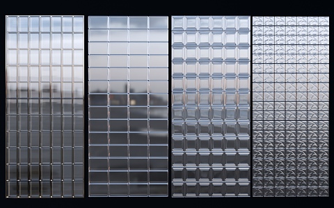 Modern Glass Tile Glass Partition Changhong Glass Crystal Tile Glass Screen Art Glass 3d model