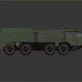 Green Military Tank With Six Wheeled Armored Vehicle Exterior Design