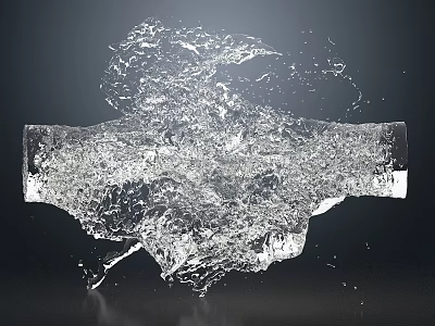 Dynamic Water Fountain Design With Flowing Splashing Sparkling Water Features And Details 3d model