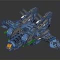 Futuristic Sci fi Spaceship Featuring Blue Gray Mechanical Design And Details 3d model